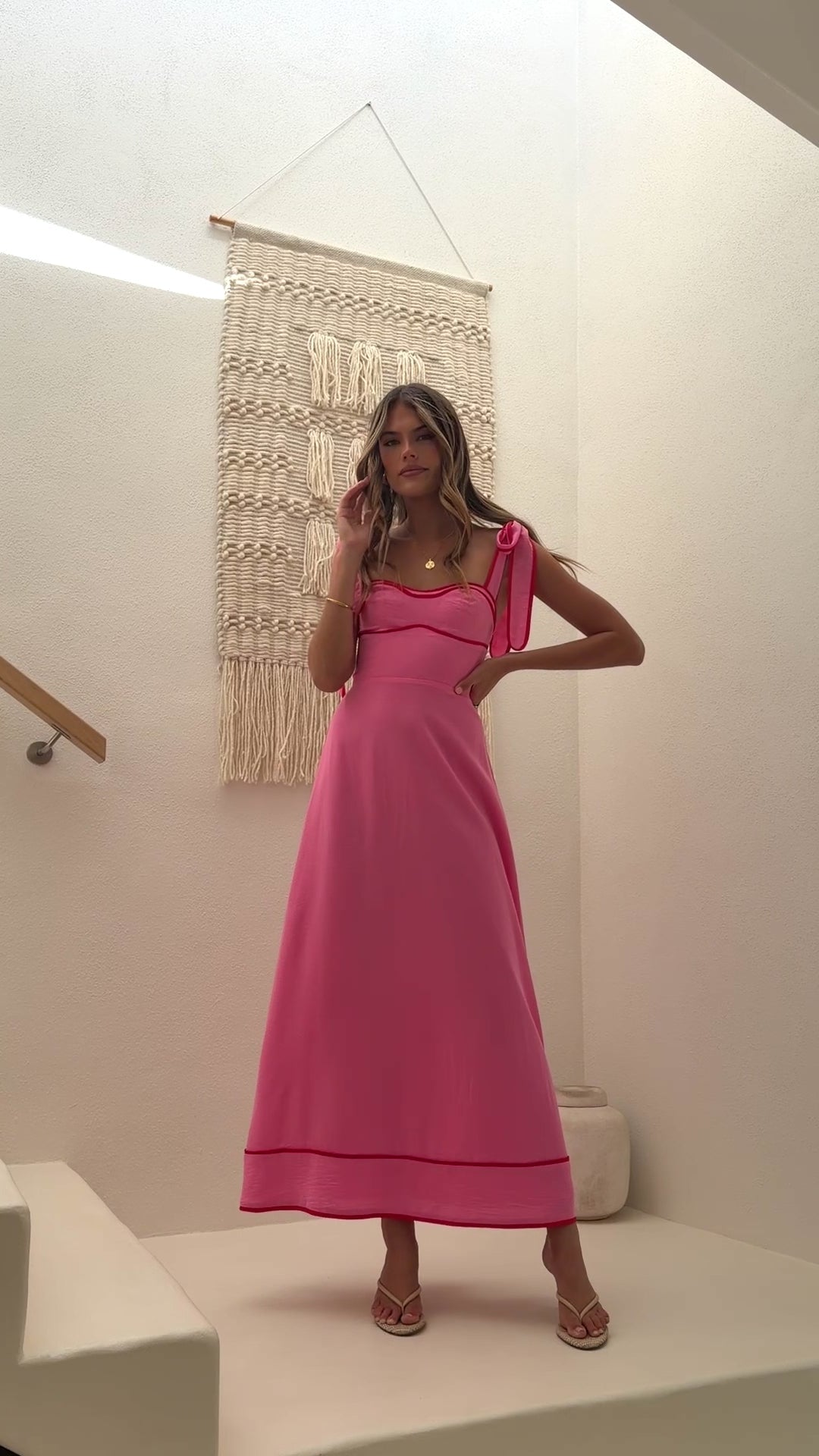 Load video: Beverly Maxi Dress - Pink - Billy J