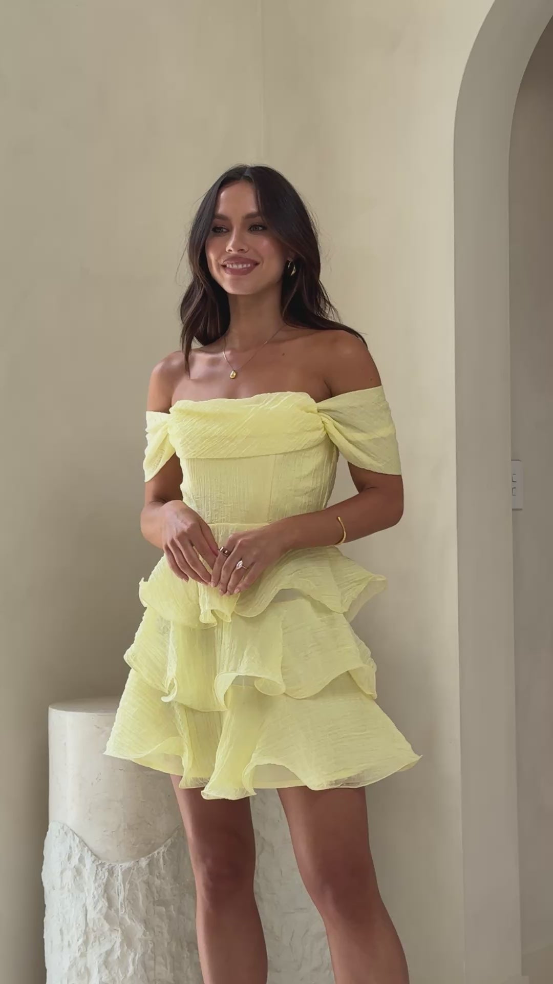 Lanelle Mini Dress - Yellow - Billy J