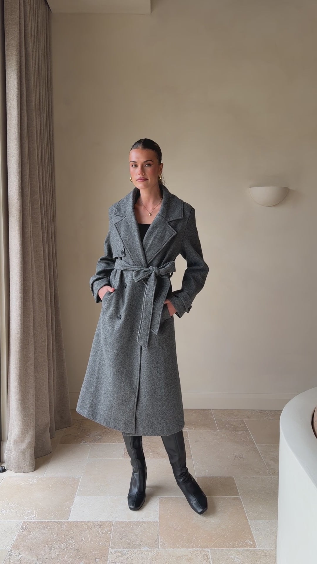 Load video: Aspen Coat - Charcoal - Billy J
