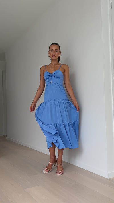 Load and play video in Gallery viewer, Solana Midi Dress - Cornflower
