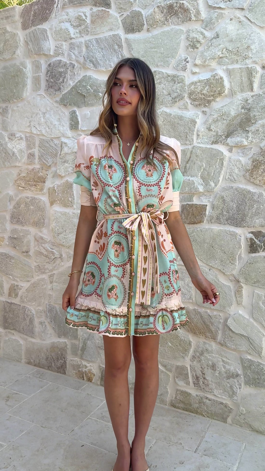 Paloma Mini Dress - Palm Spring - Billy J