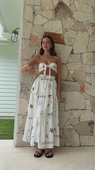 Load and play video in Gallery viewer, Jasmine Maxi Skirt - Seabreeze
