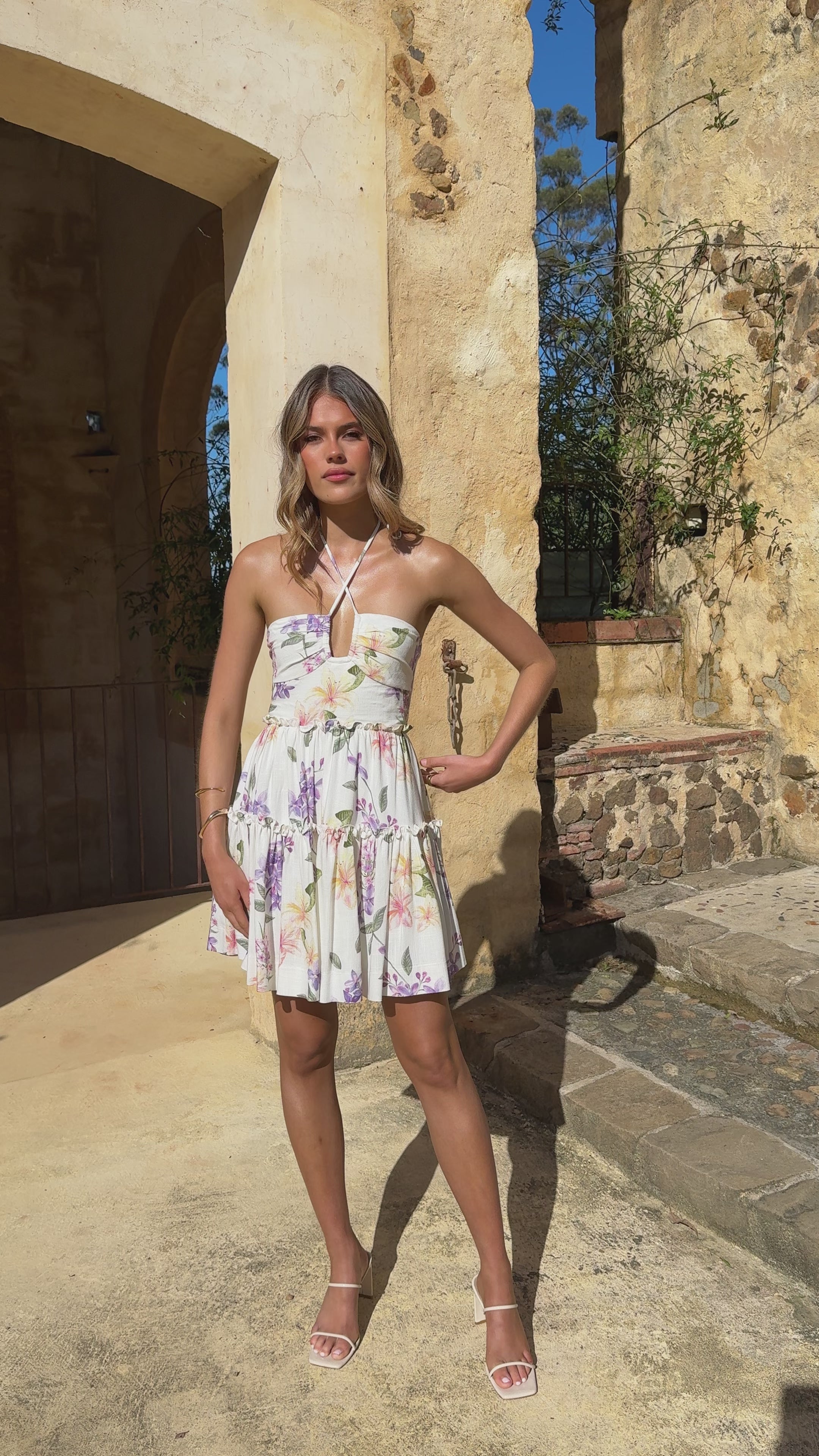 Load video: Sandy Mini Dress - Botanical Bloom - Billy J