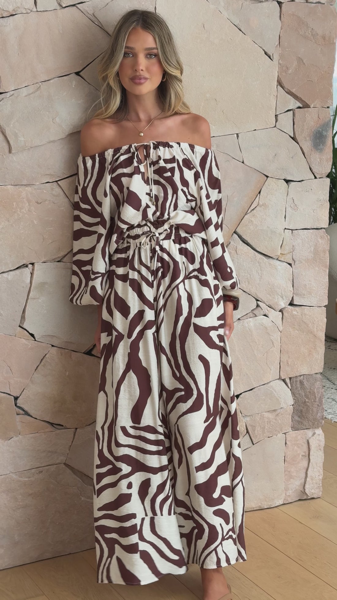 Avery Wide Leg Pants - Luna Mocha - Billy J