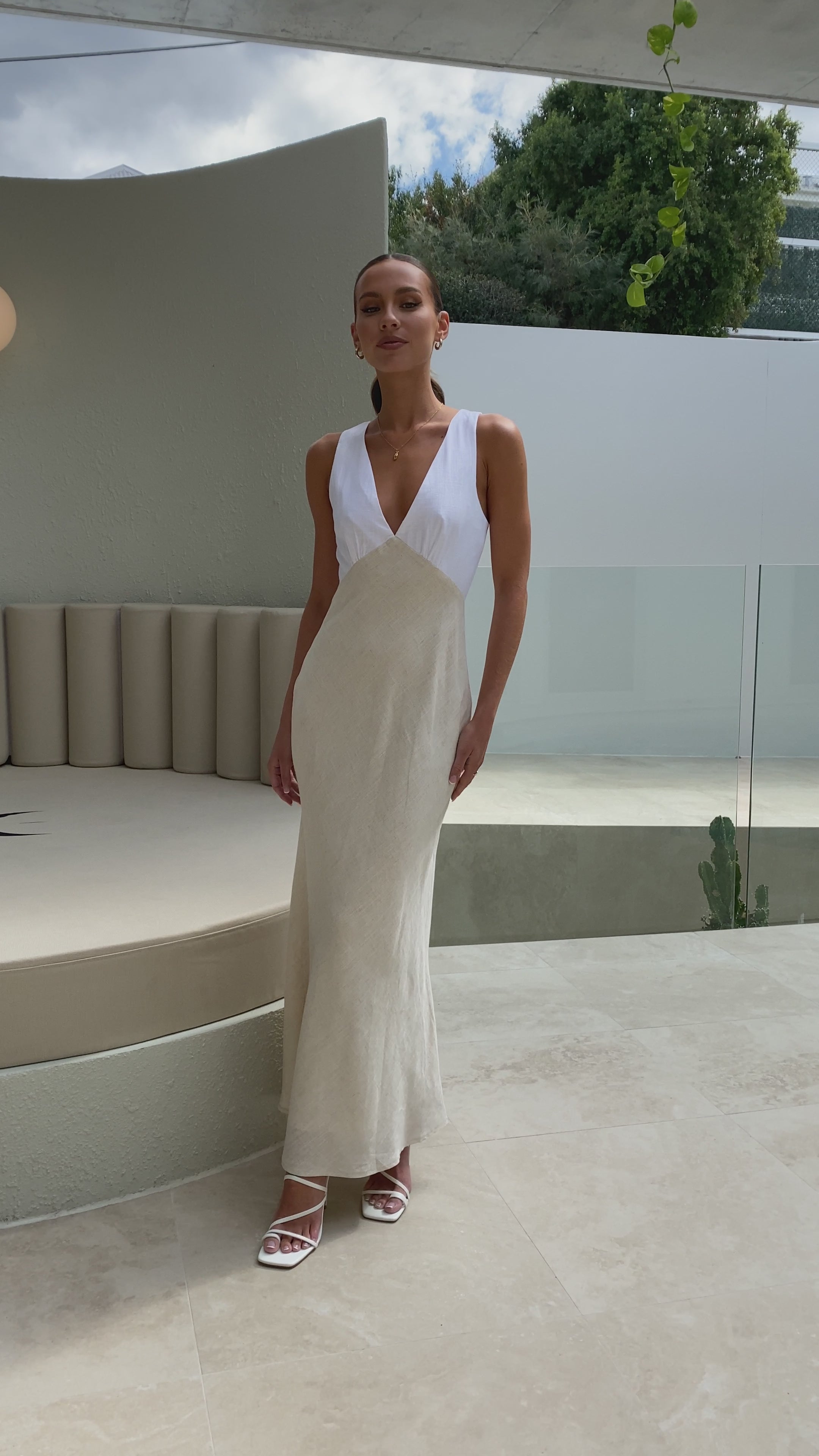 Dae Maxi Dress - White/Natural