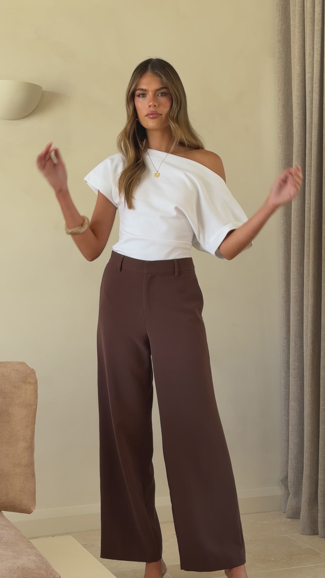 MVN Ady Wide Leg Pants - Brown - Billy J
