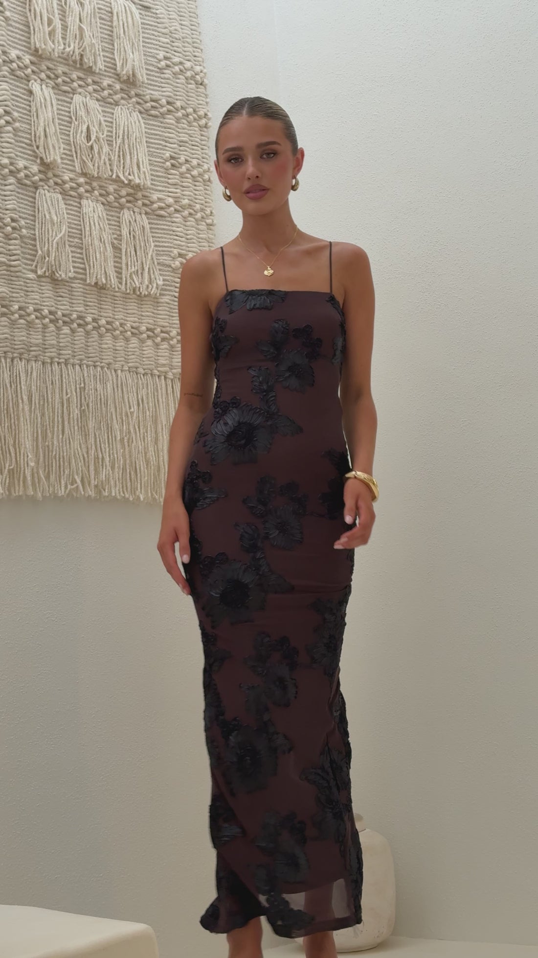 Alara Maxi Dress - Chocolate/Black - Billy J