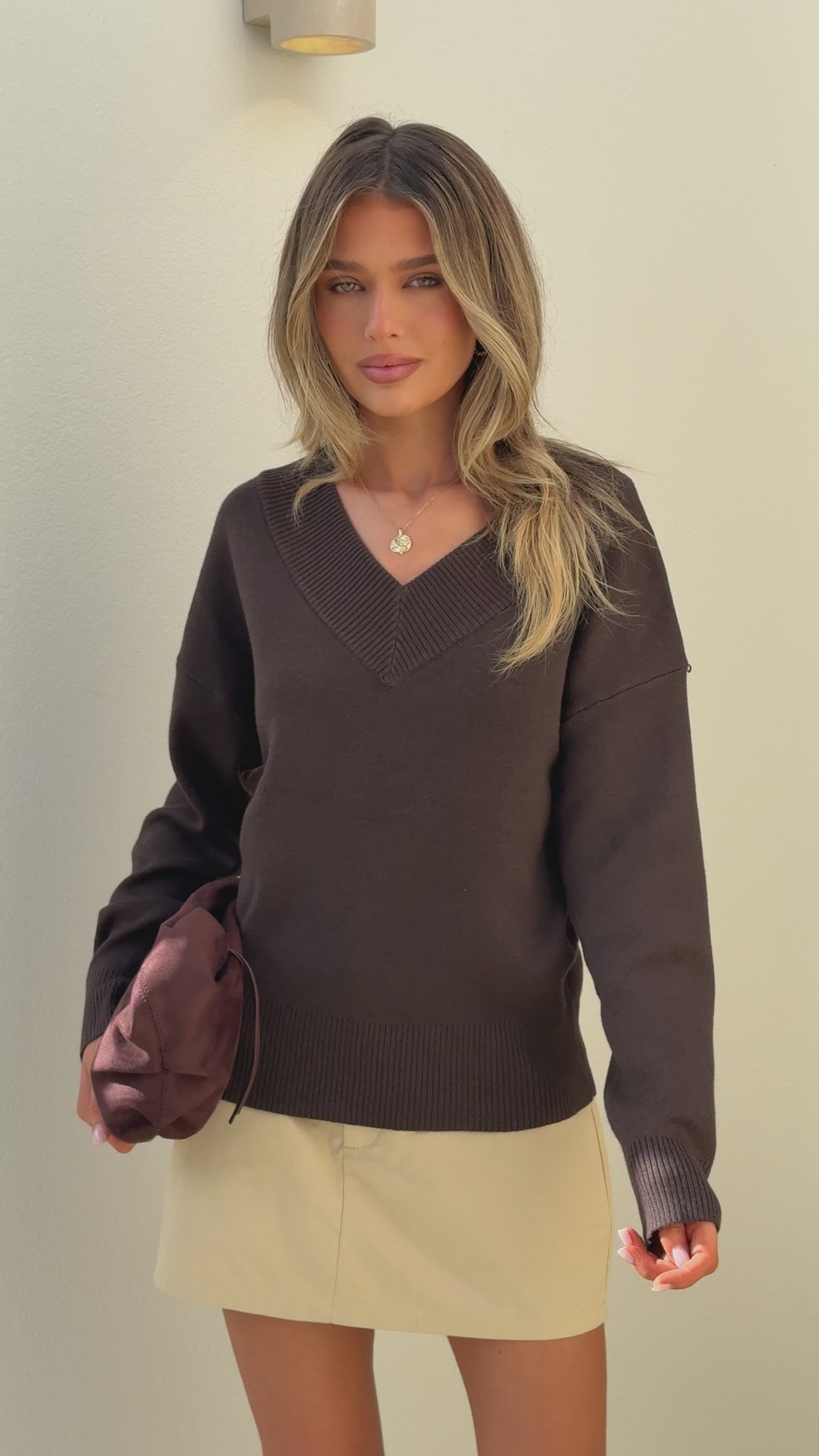 Sophie Knit Sweater - Chocolate - Billy J
