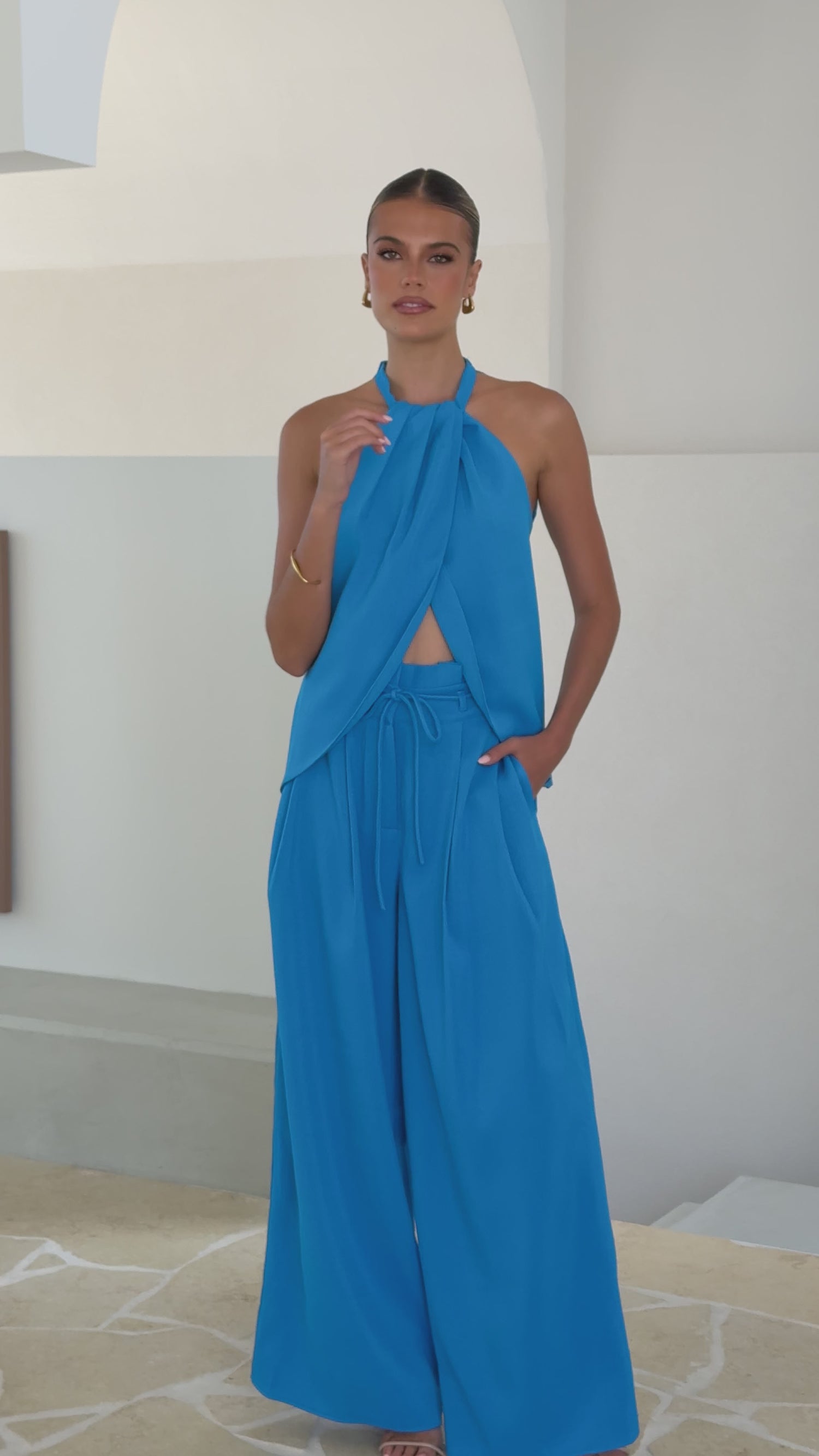 Melinda High Waist Pants - Blue - Billy J