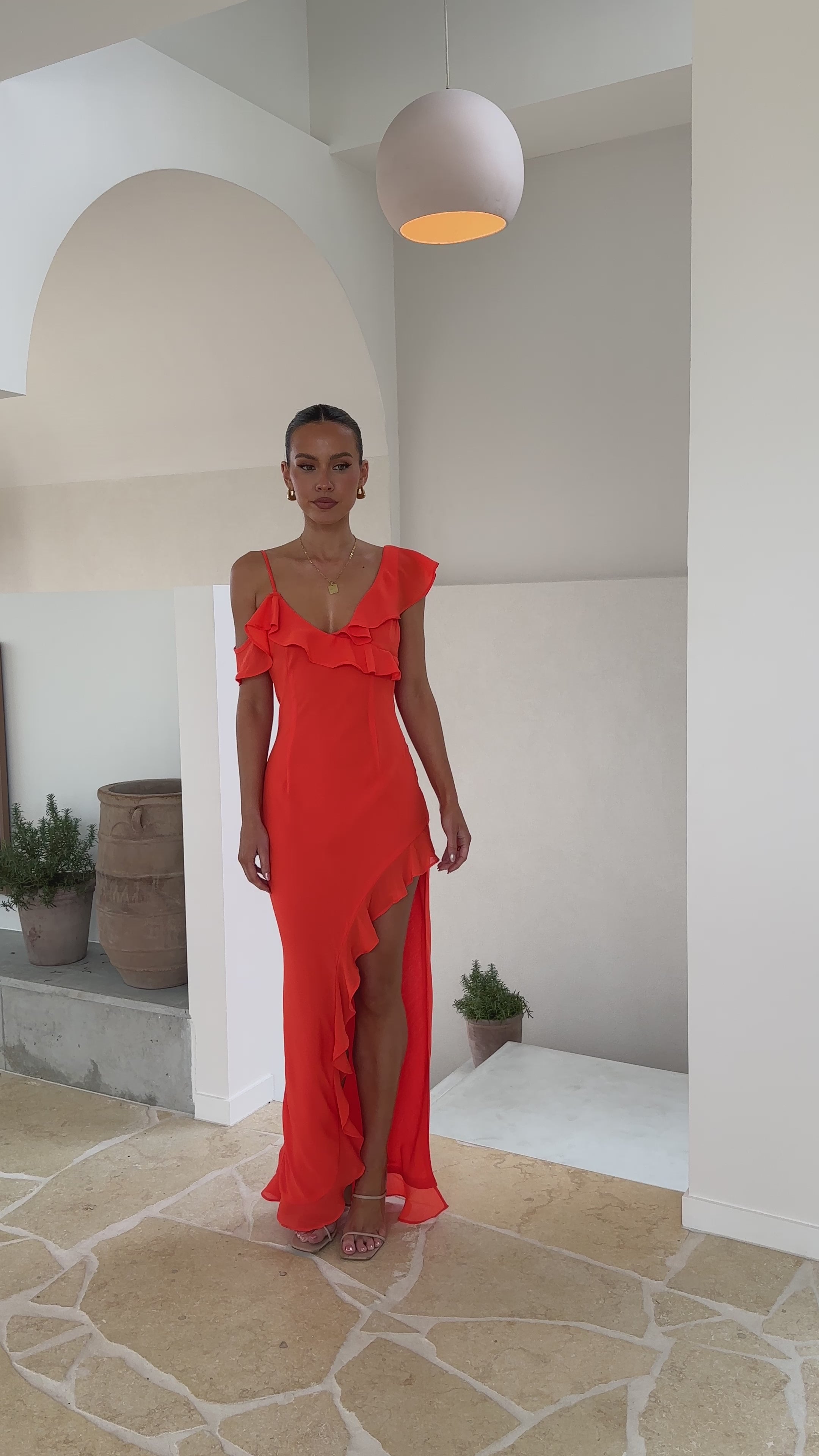 Dalia Maxi Dress - Tangerine