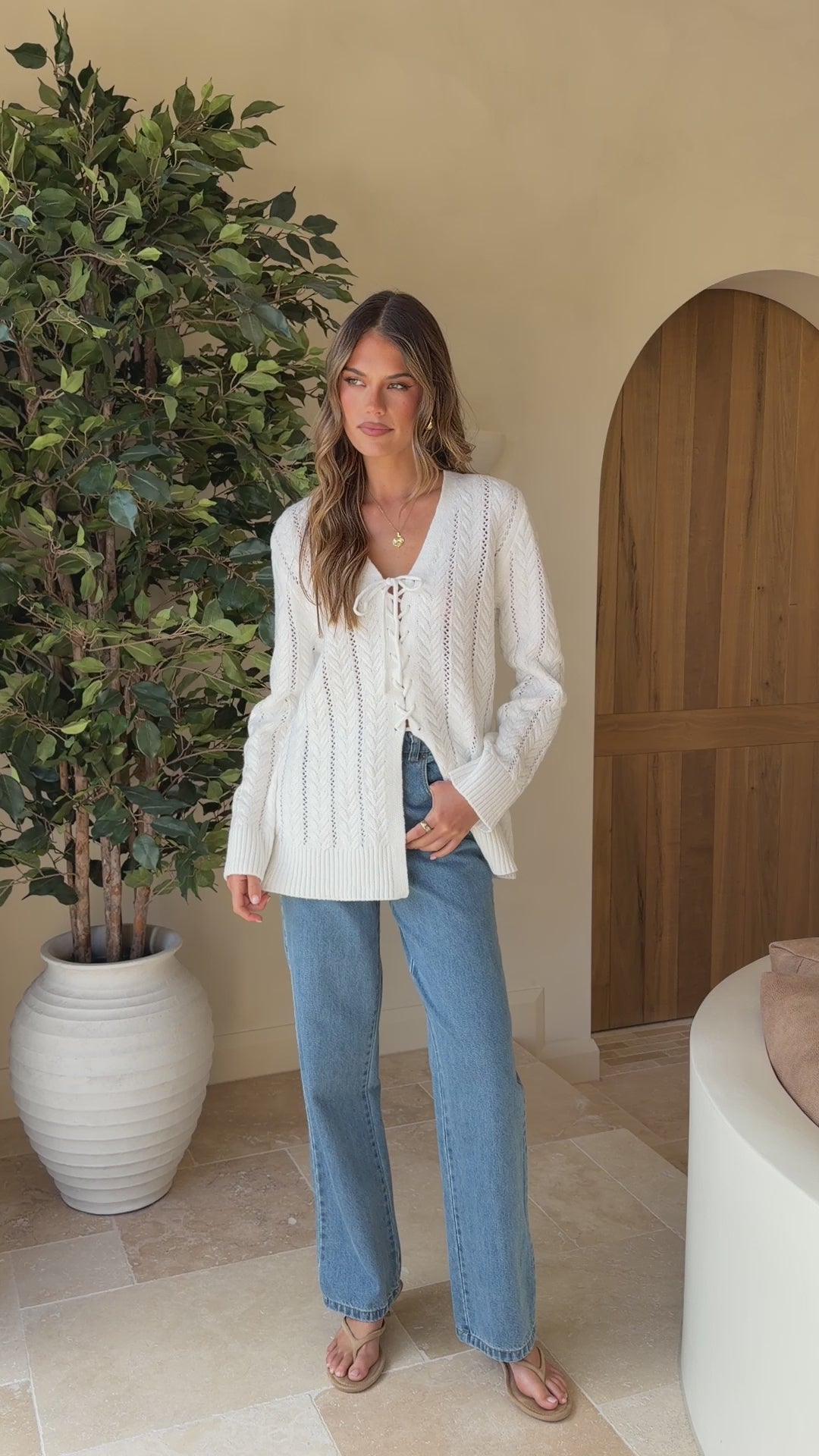 Georgia Knit Top - White - Billy J