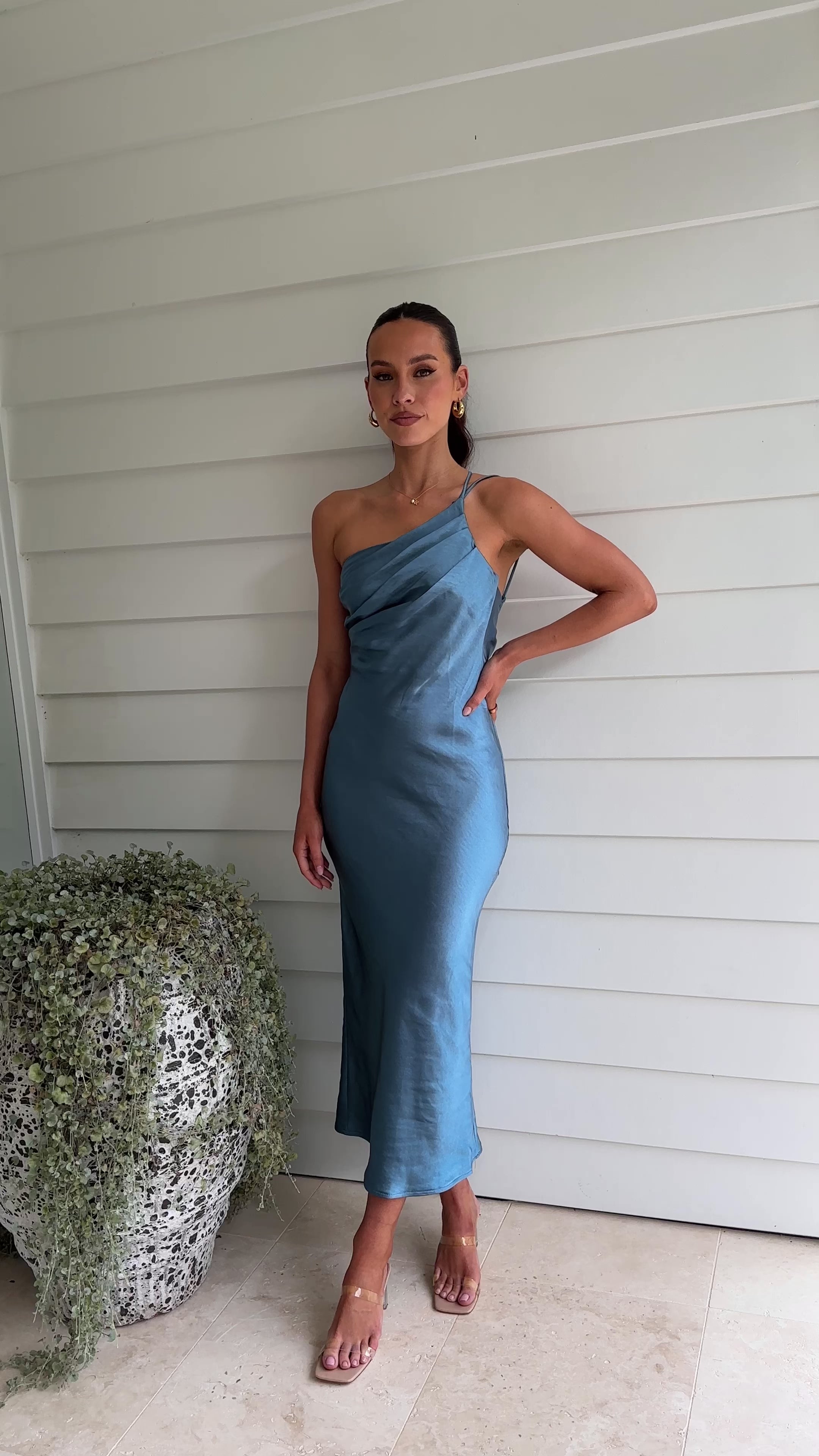 Josephina Midi Dress - Steel Blue
