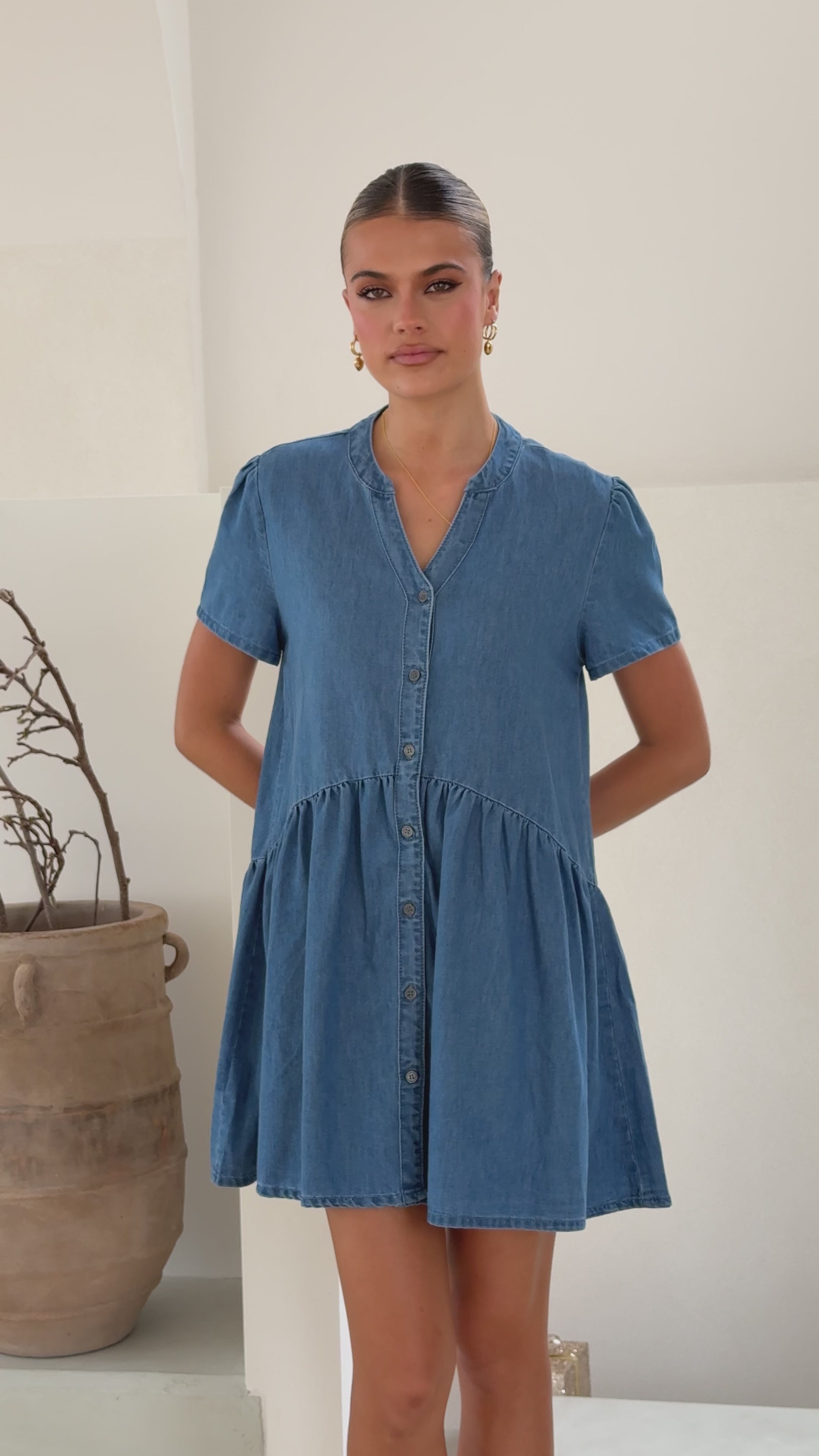 Juliani Mini Dress - Blue Denim - Billy J