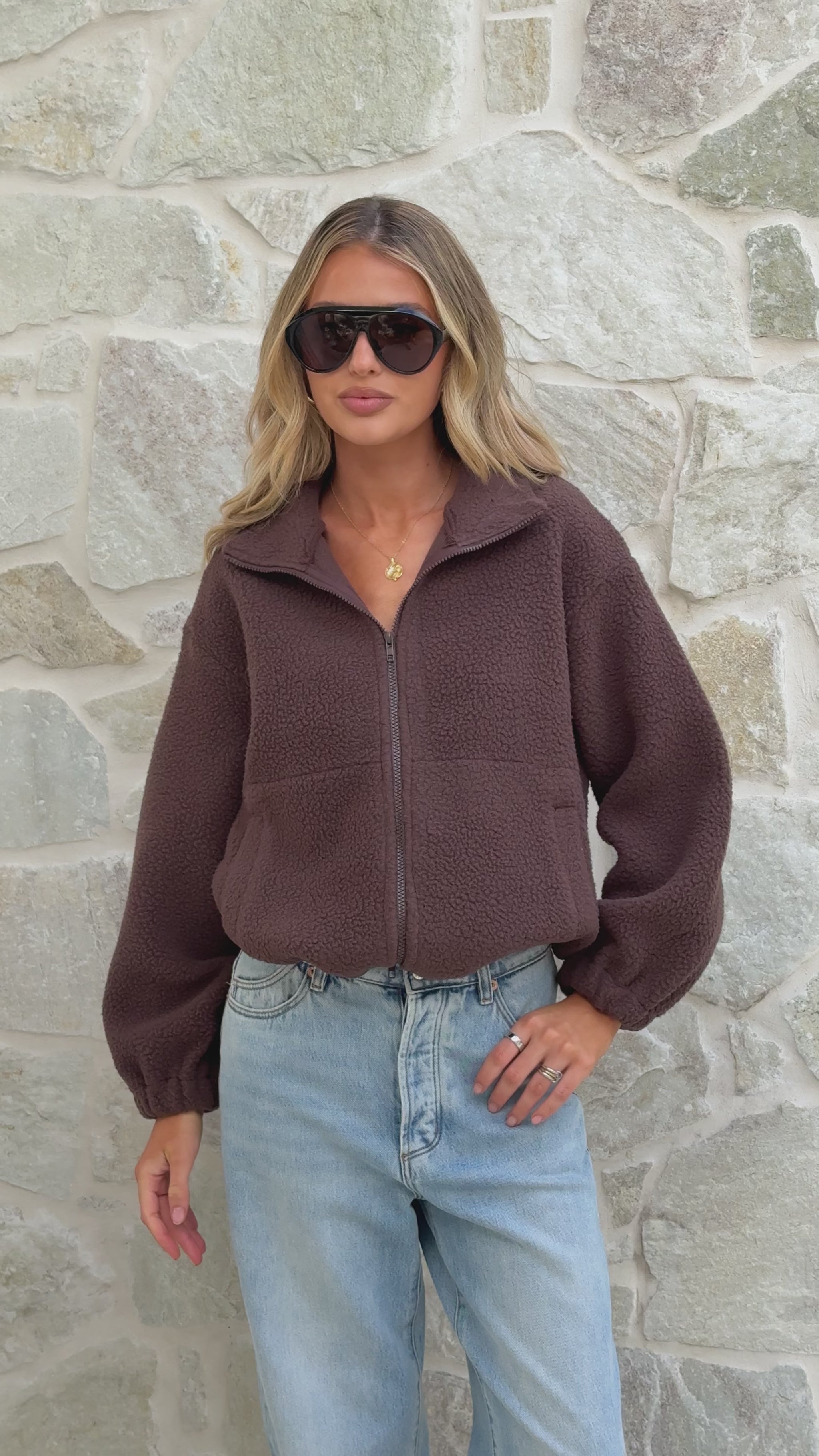 Maisie Teddy Jacket - Chocolate - Billy J