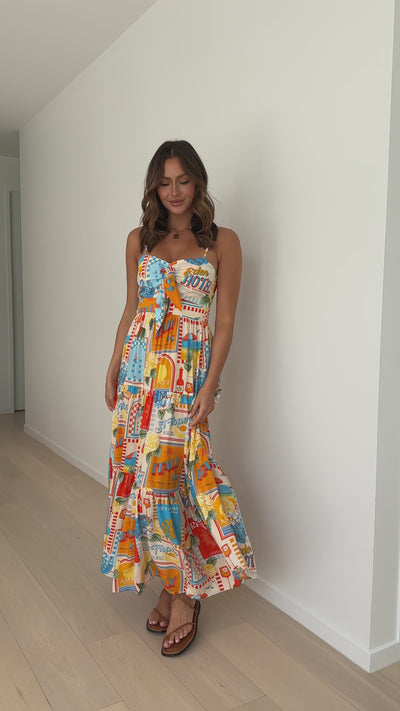 Load and play video in Gallery viewer, Bambi Maxi Dress - Sun Lounger Print
