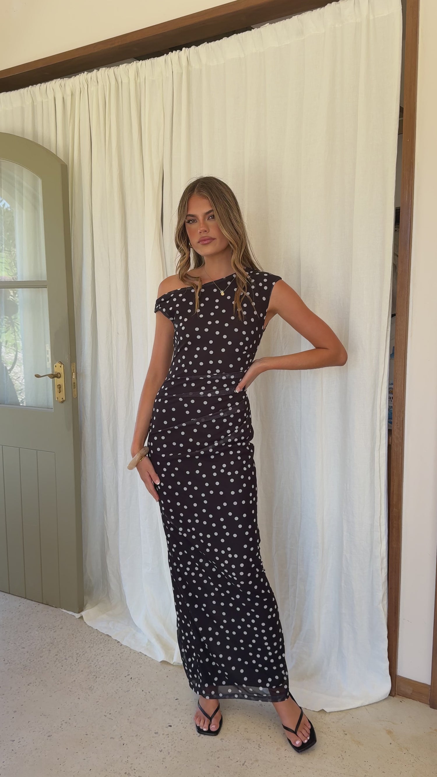 Lilani Maxi Dress - Black/White Polka Dot - Buy Women's Dresses