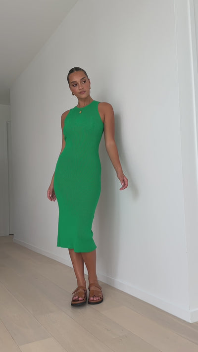 Load and play video in Gallery viewer, Fiona Knit Dress - Green
