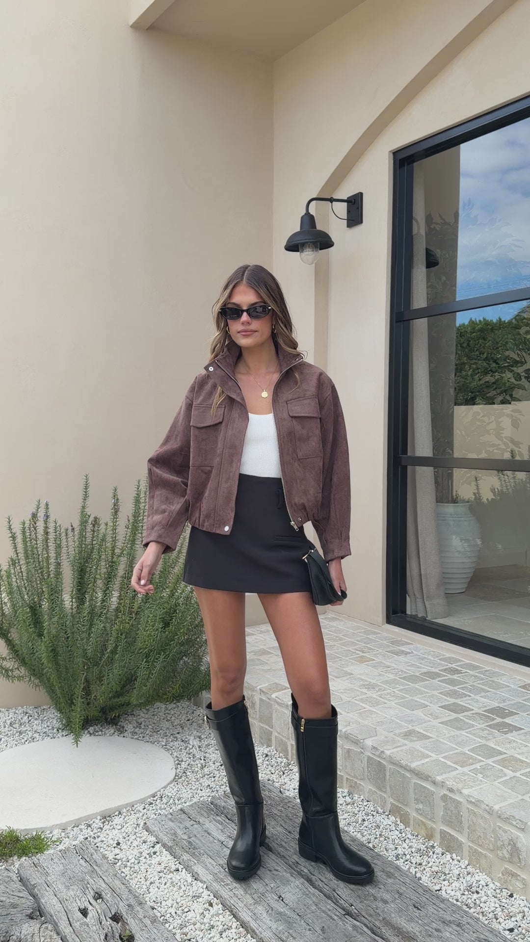 Josh Funnel Neck Jacket - Chocolate - Billy J