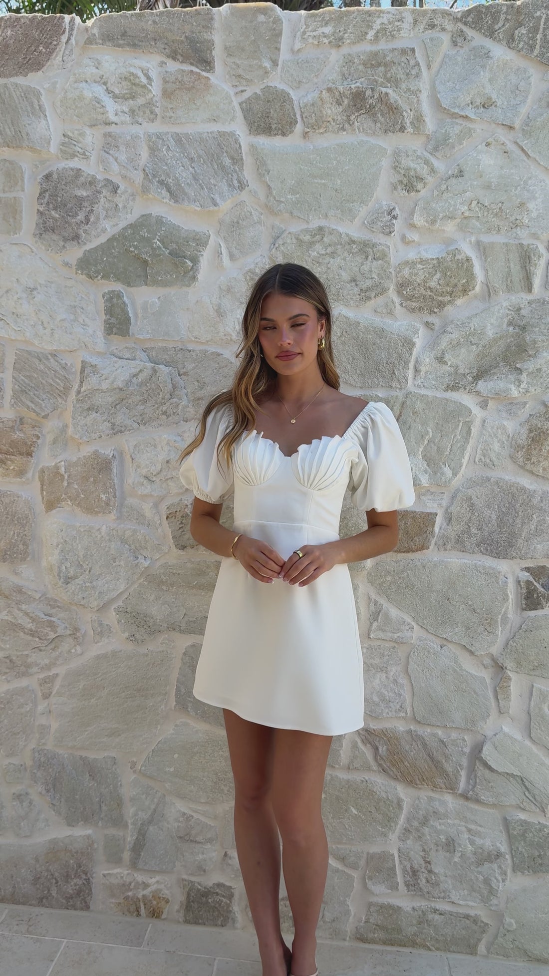 Ariel Bustier Mini Dress - White - Billy J