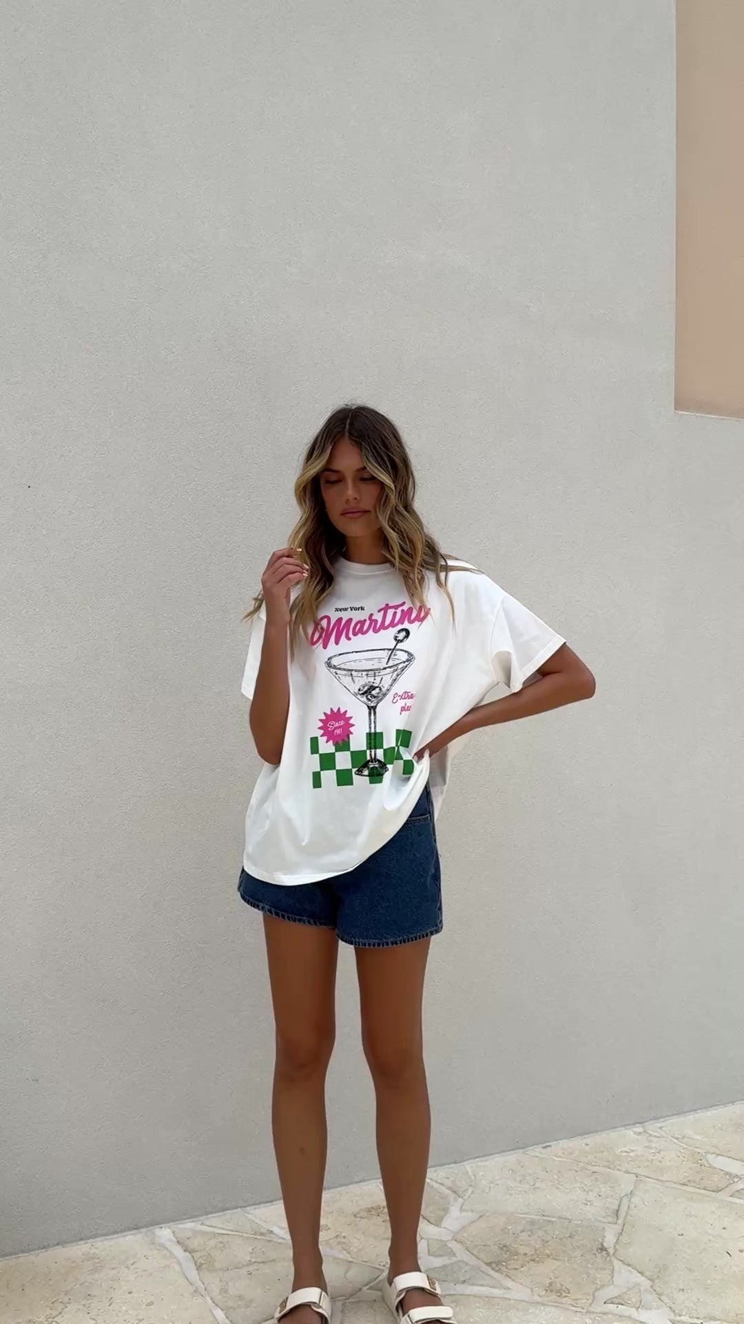 Martini Tee - Pink/Green - Billy J