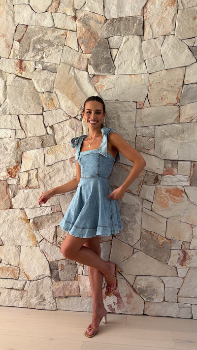 Load and play video in Gallery viewer, Balta Mini Dress - Denim
