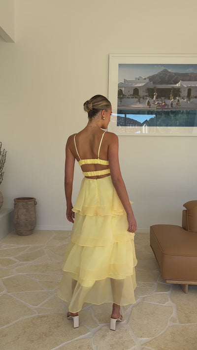 Load and play video in Gallery viewer, Shayla Maxi Dress - Yellow
