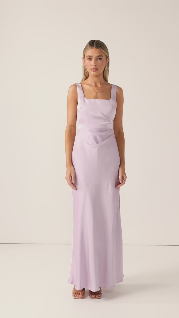 Load video: Adeline Maxi Dress - Lilac - Billy J