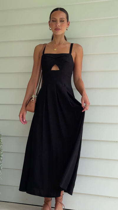 Load and play video in Gallery viewer, Shaylee Maxi Dress - Black
