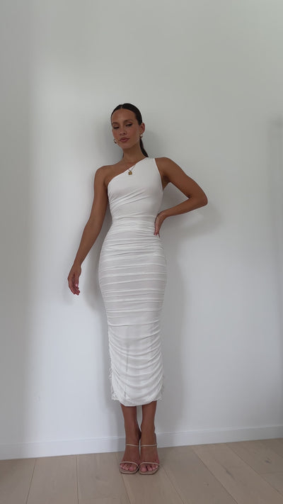 Load and play video in Gallery viewer, Natalia Midi Dress - White
