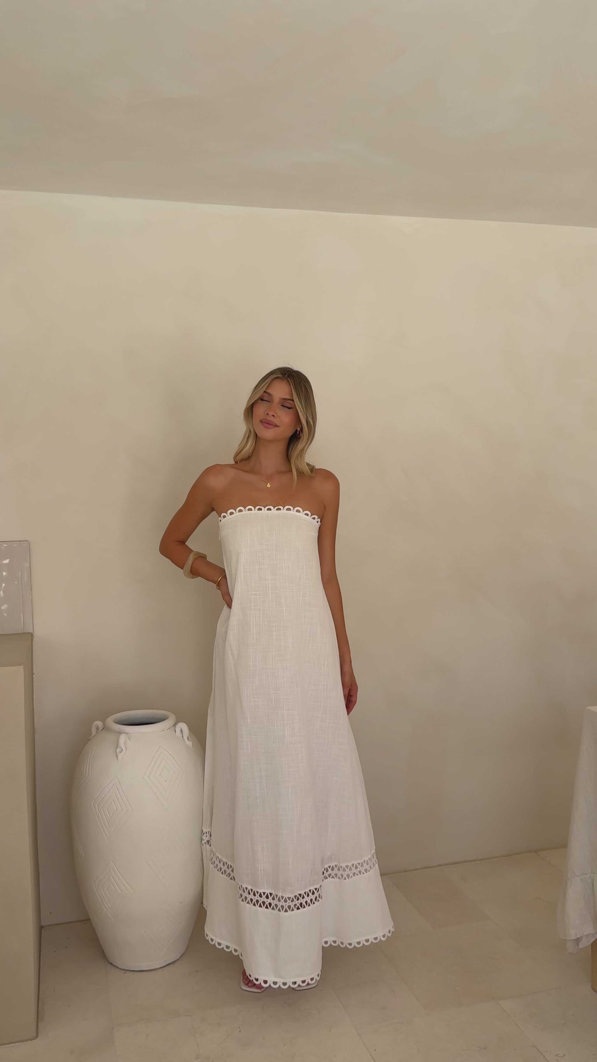 Sandra Maxi Dress - White - Billy J