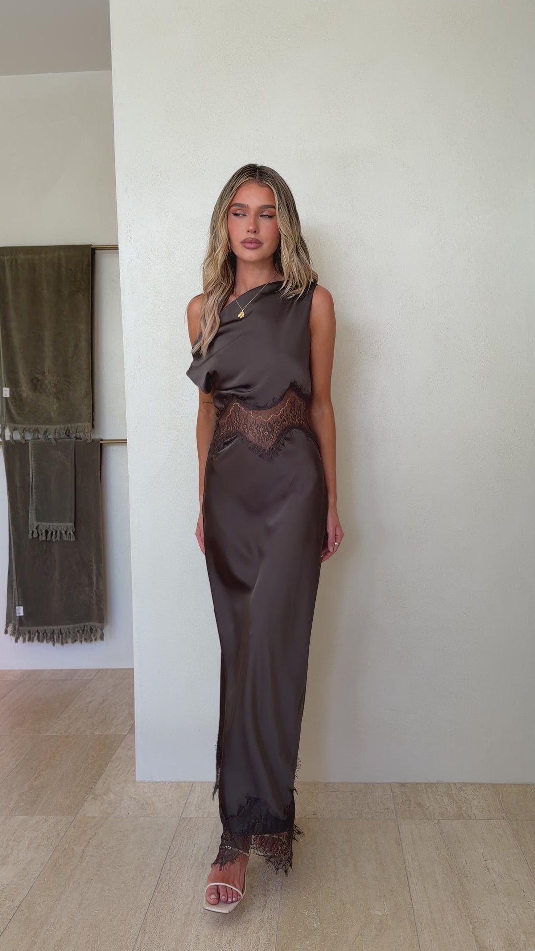 Bella Lace Maxi Dress - Espresso - Billy J