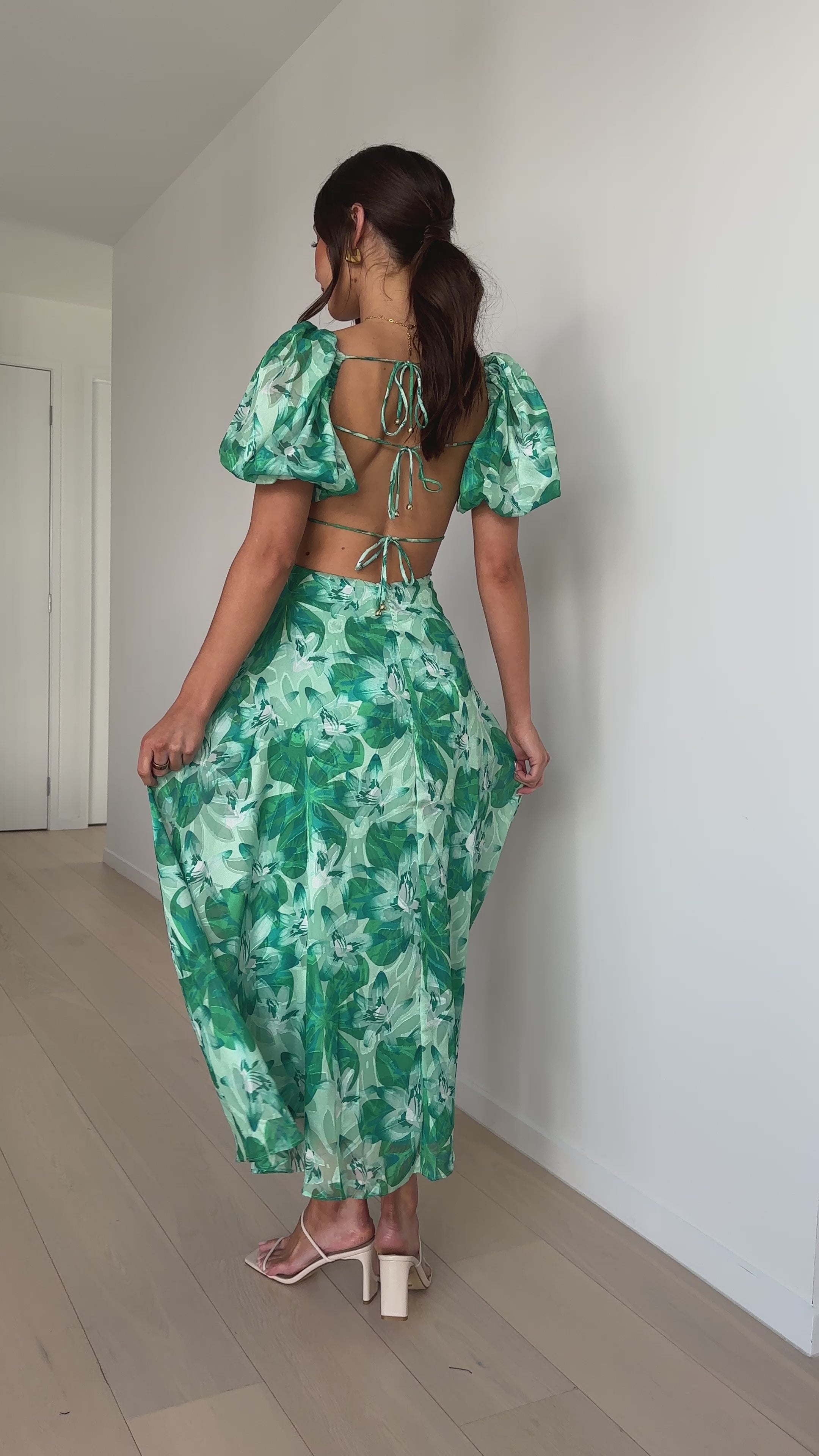 Adeliza Maxi Dress - Green Floral