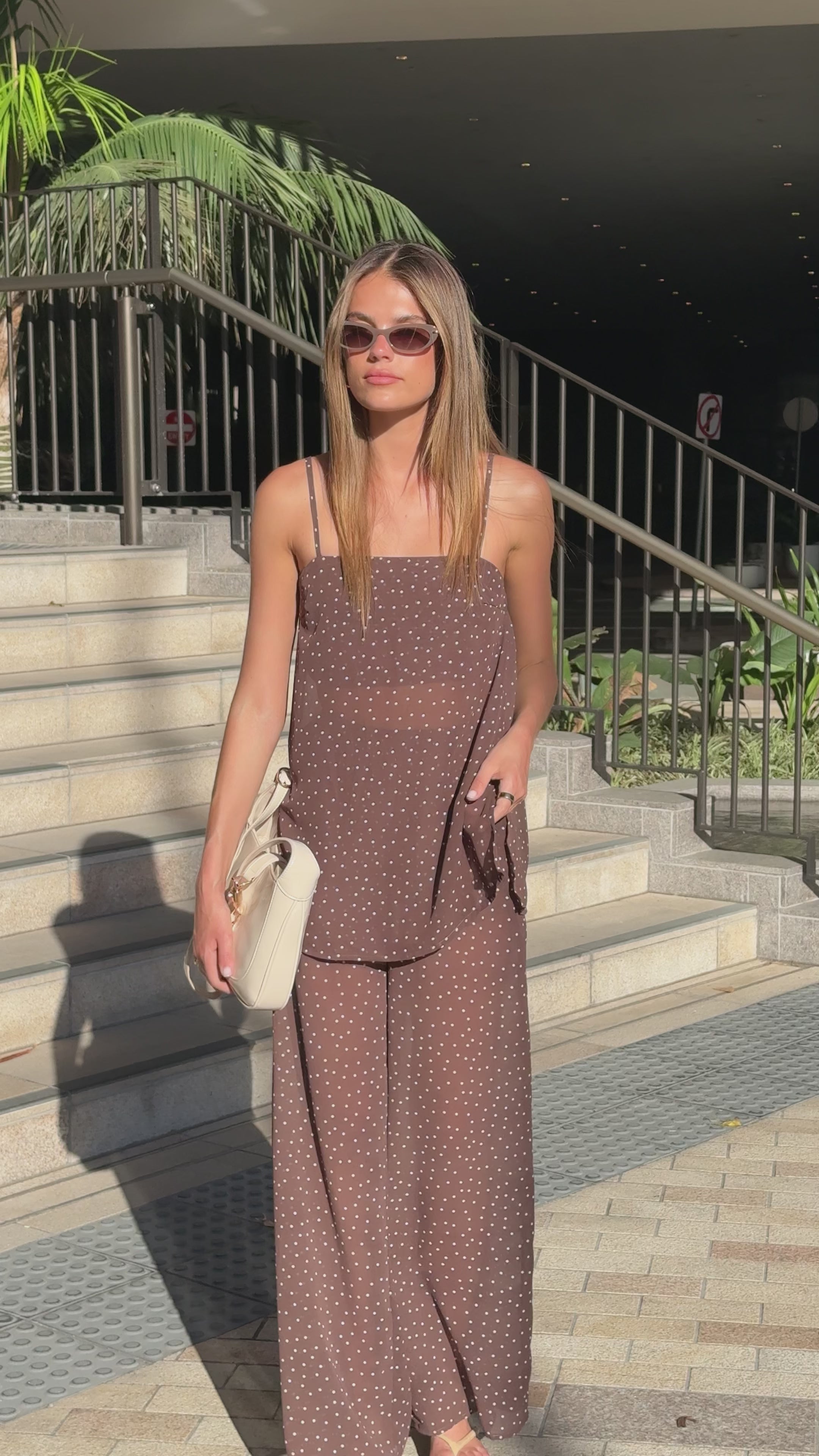 Load video: Rubi Top and Pants Set - Chocolate Polka - Billy J