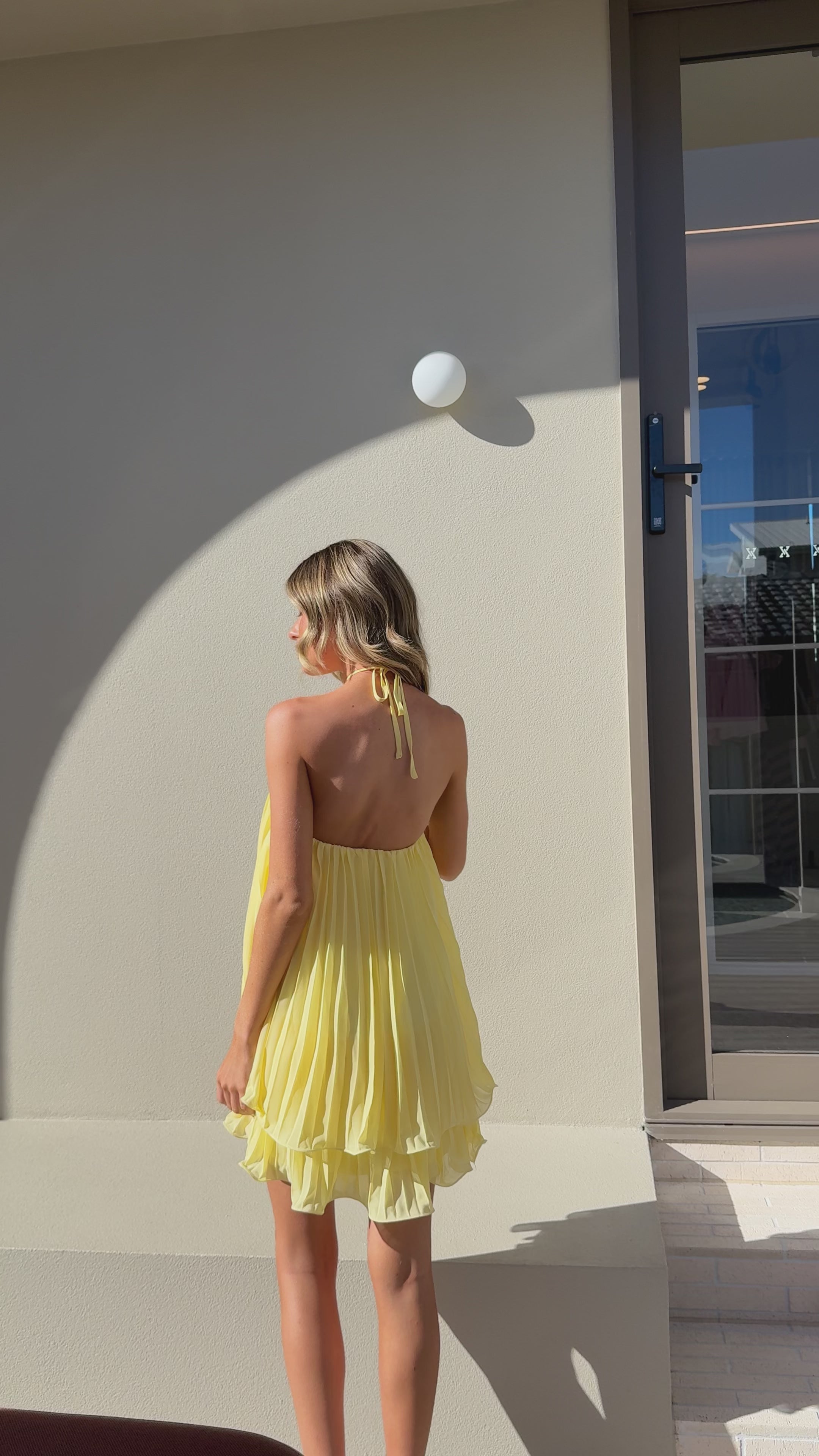 Load video: Gia Mini Dress - Yellow - Billy J