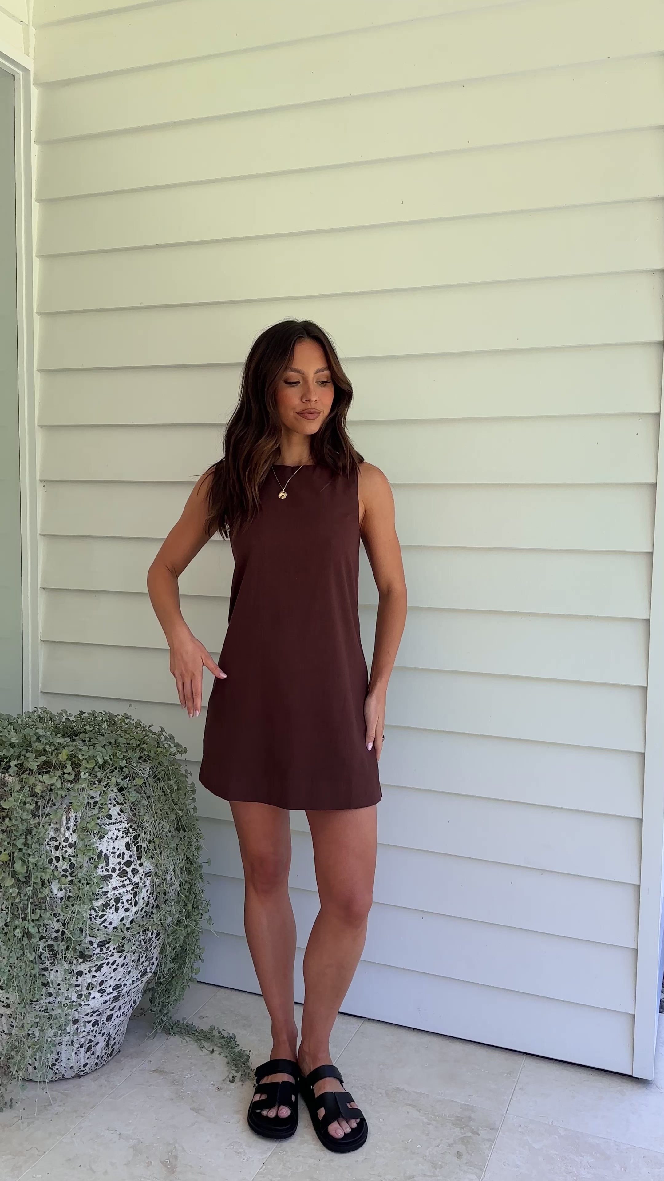 Madison Mini Dress - Brown