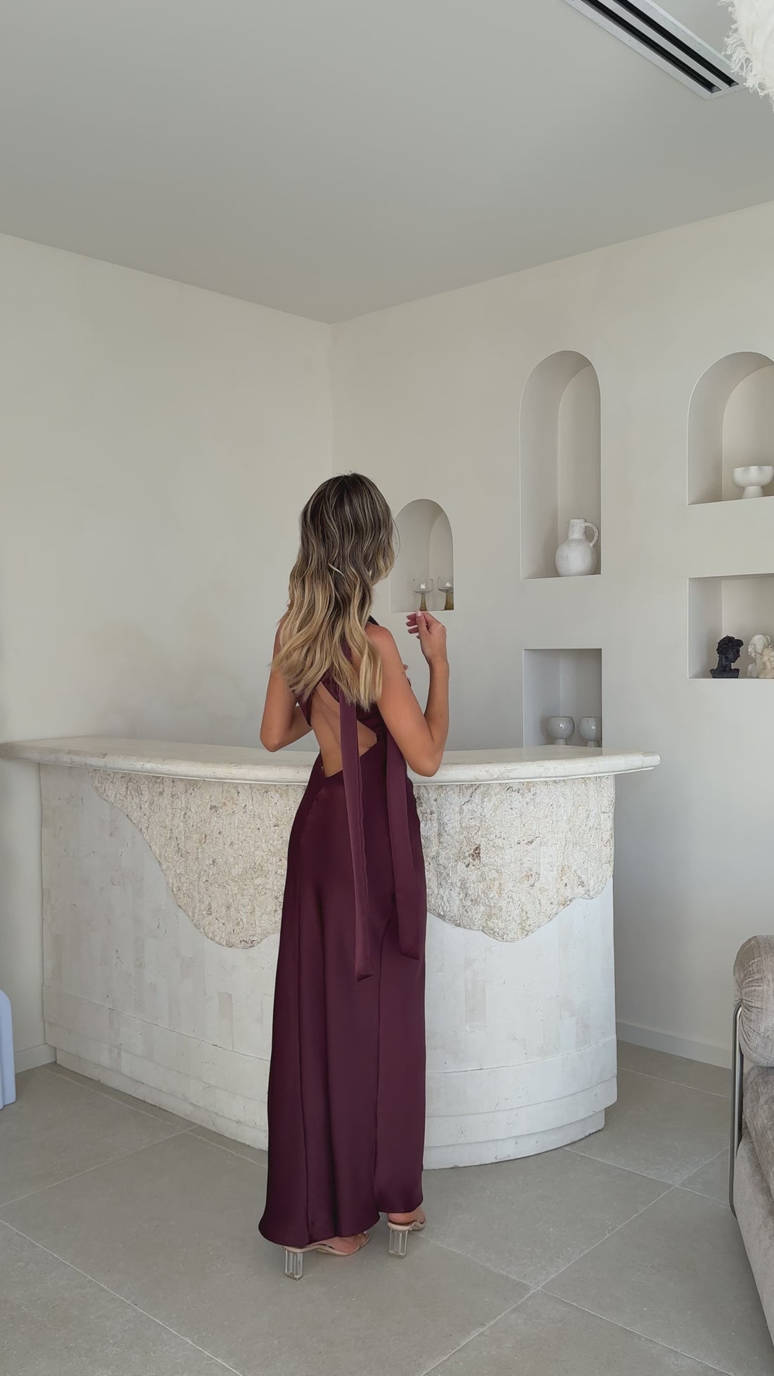 Halle One Shoulder Maxi Dress - Chocolate - Billy J