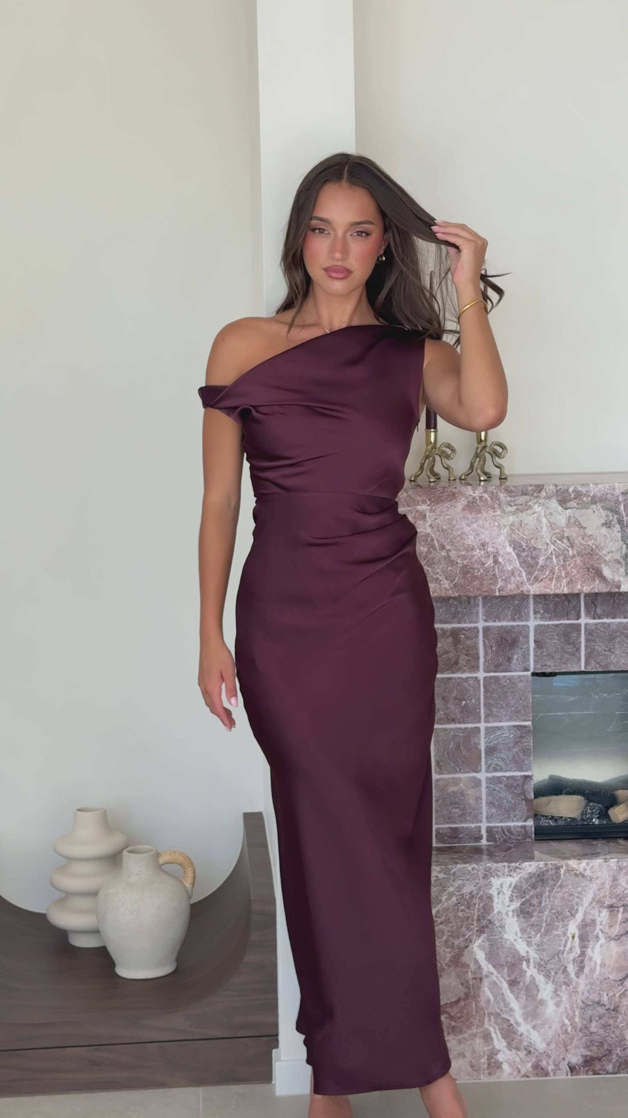 Load video: Gigi Maxi Dress - Chocolate - Billy J