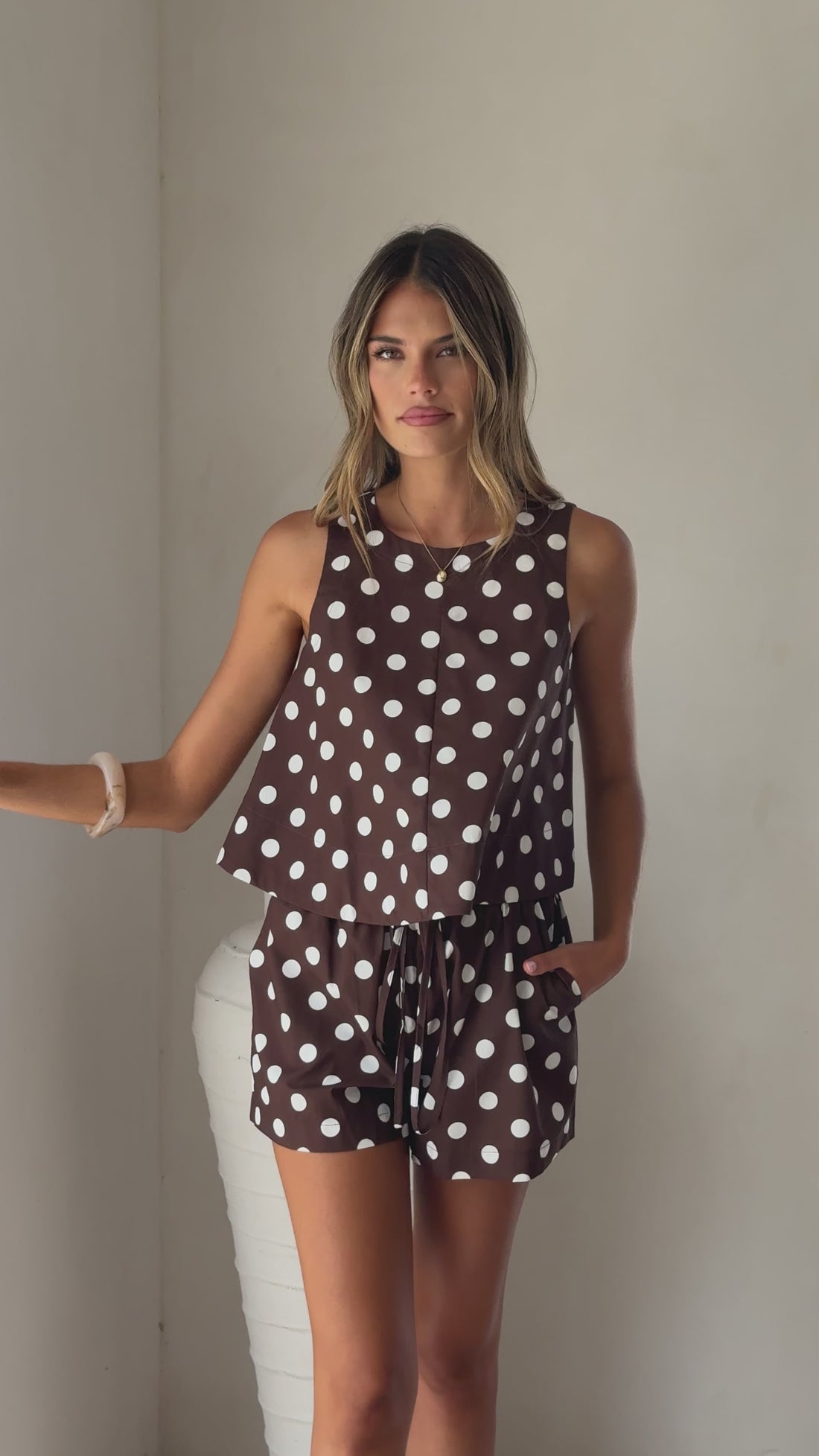 Alma Shorts - Chocolate/White Polka Dot - Billy J