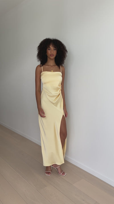 Load and play video in Gallery viewer, Ilana Maxi Dress - Yellow
