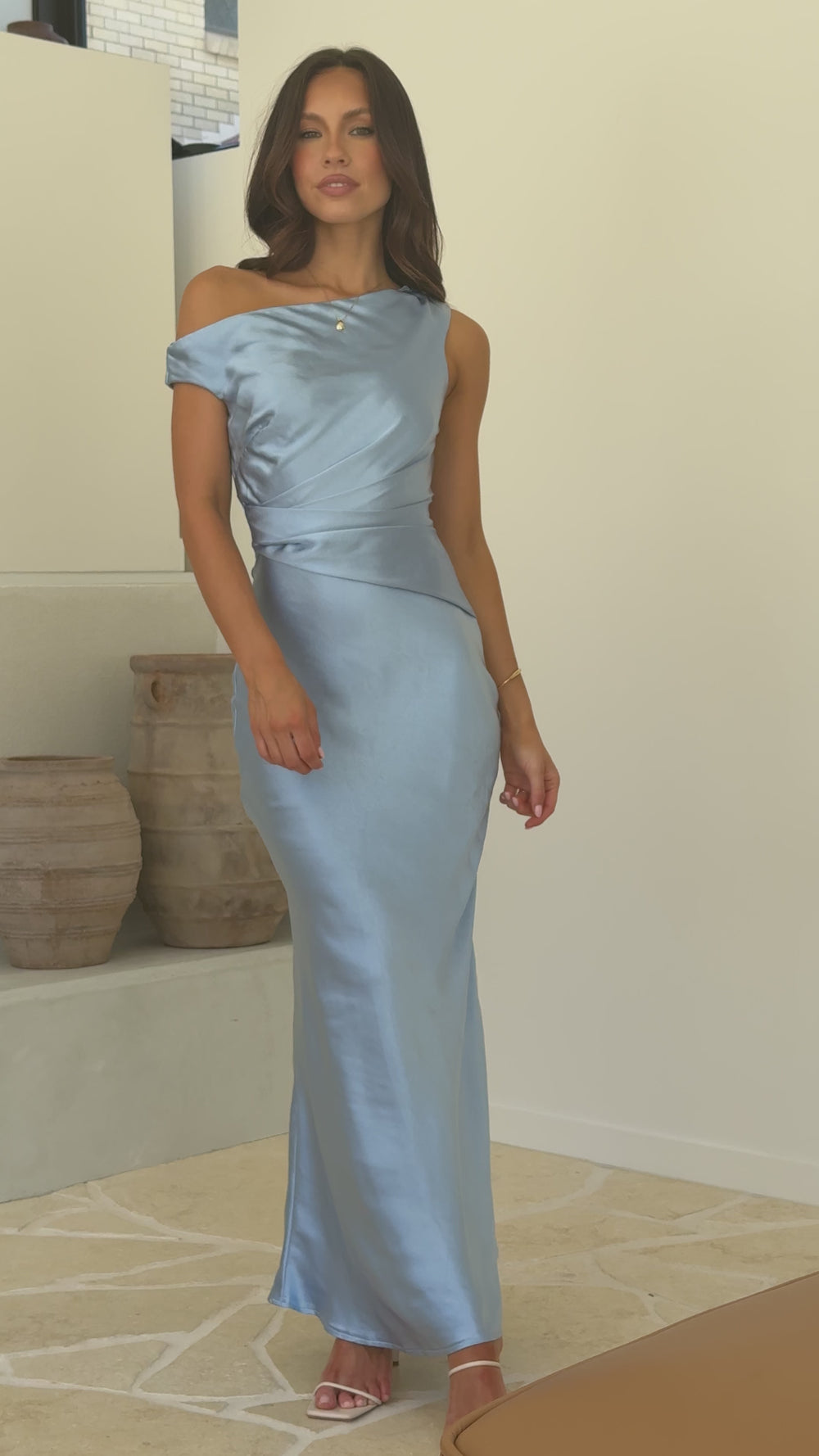 Auria Off Shoulder Maxi Dress - Chocolate