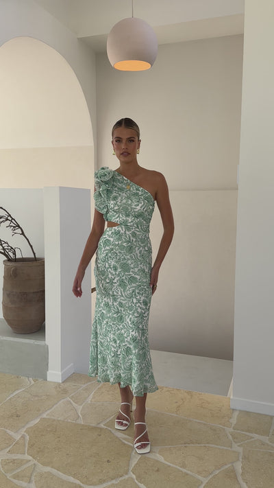 Load and play video in Gallery viewer, Amina Maxi Dress - Green Floral
