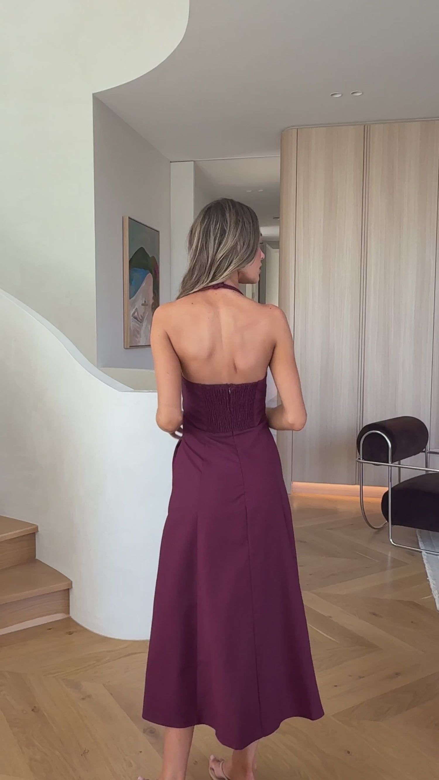 Chandler Midi Dress - Wine - Billy J