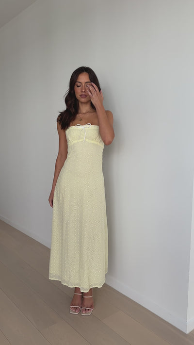 Load and play video in Gallery viewer, Romy Maxi Dress - Yellow / White
