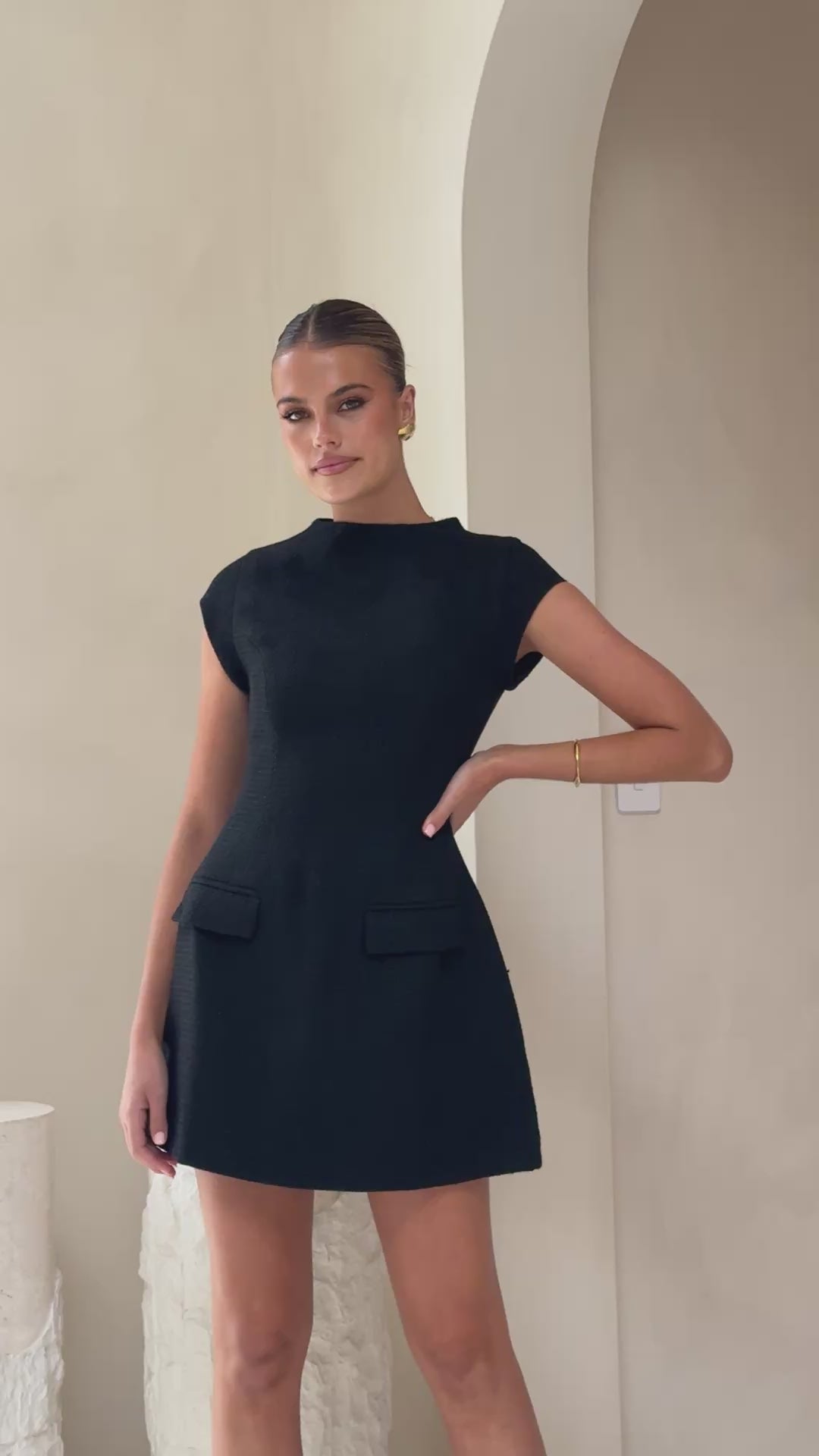 Fiona Mini Dress - Black - Billy J