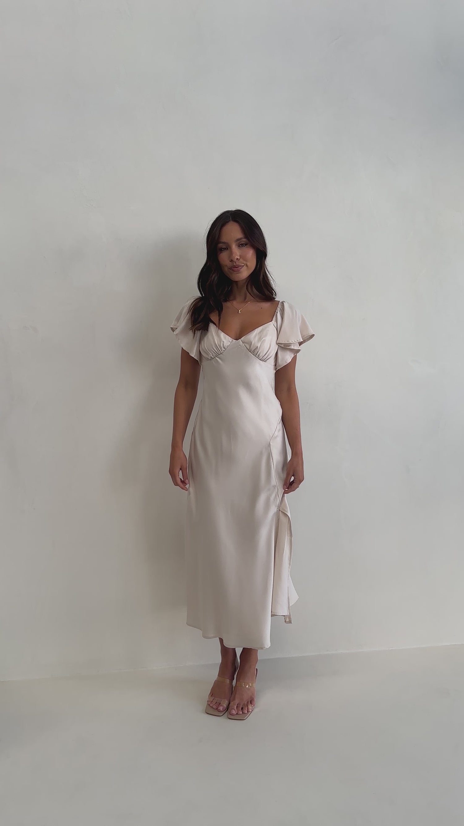 Louisa Midi Dress - Ivory - Billy J
