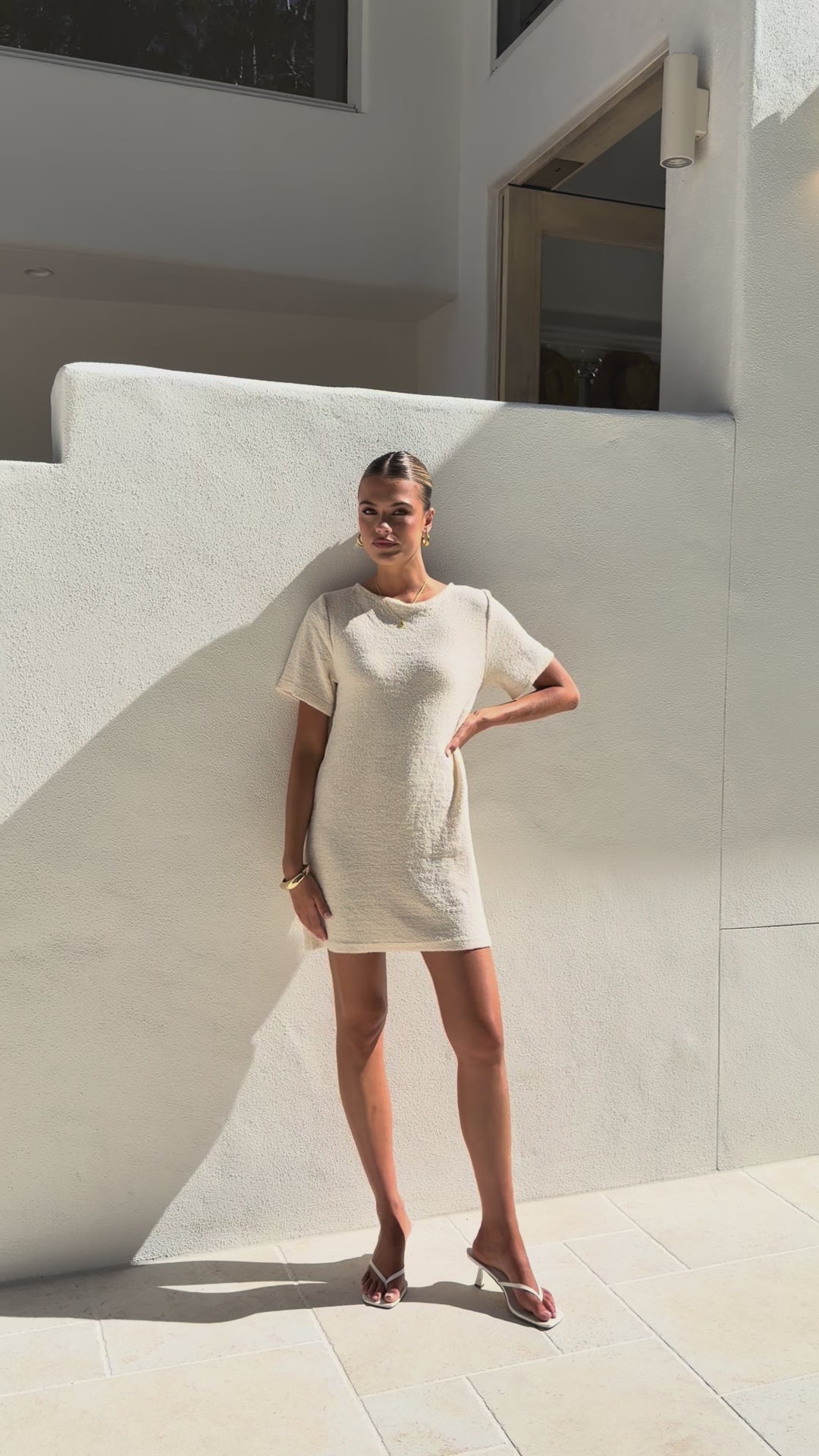 Load video: Janaya Mini Dress - Cream - Billy J