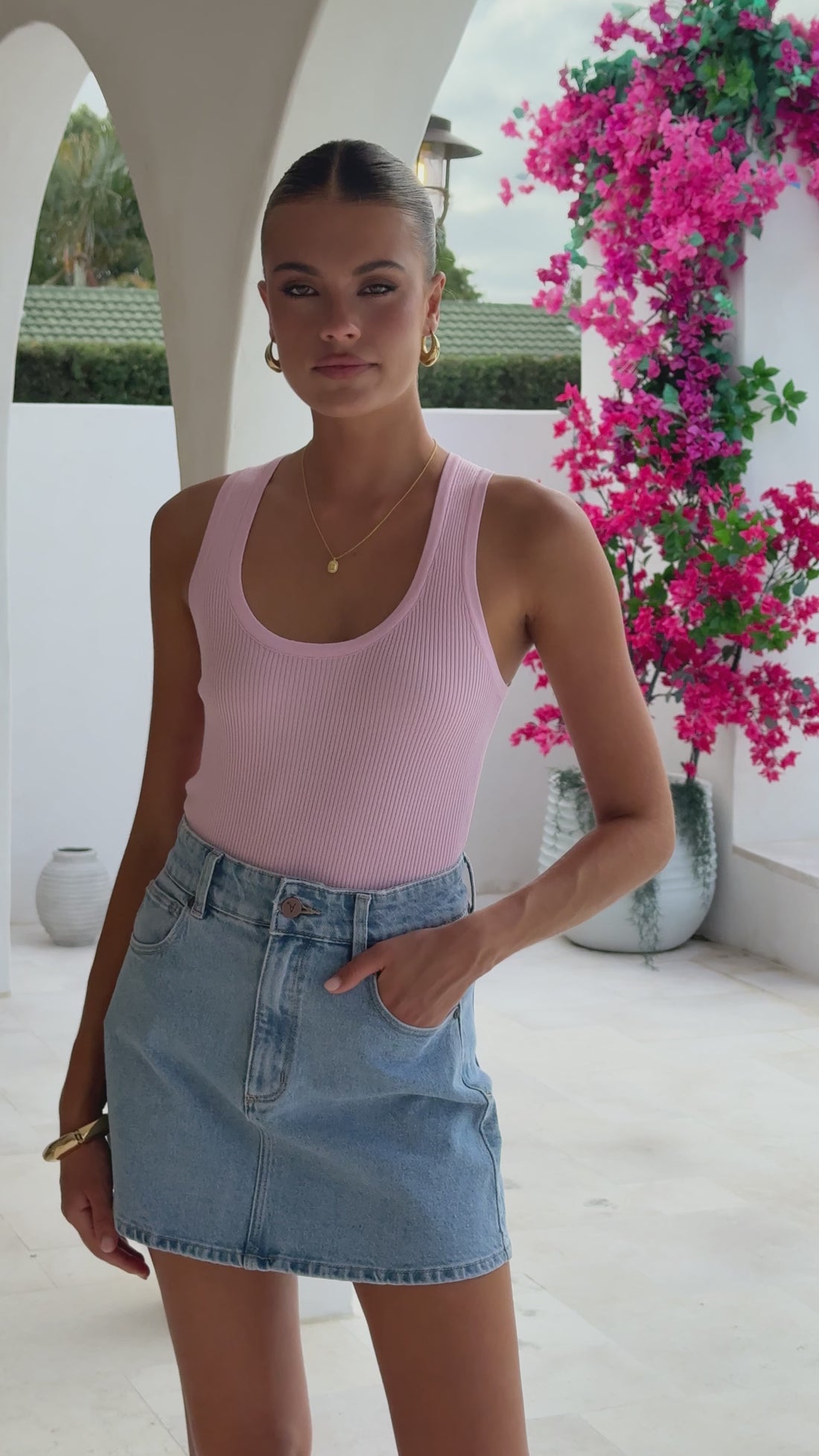 Becky Tank Top - Pink - Billy J