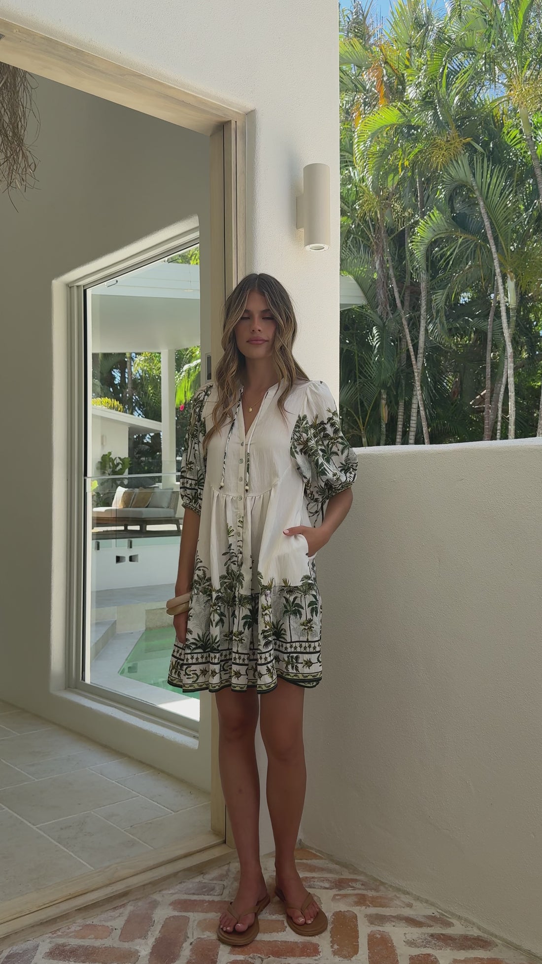 Tabitha Mini Dress - Palm Garden - Billy J