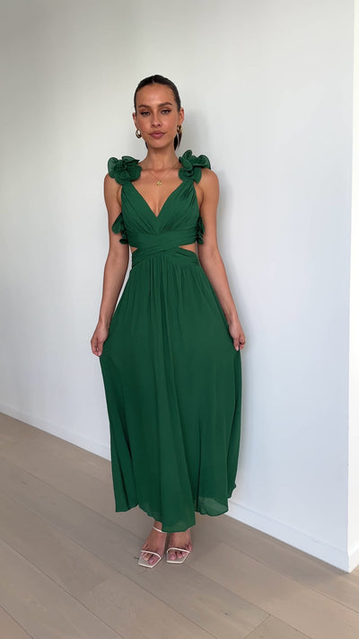 Load and play video in Gallery viewer, Galilhai Maxi Dress - Forest Green
