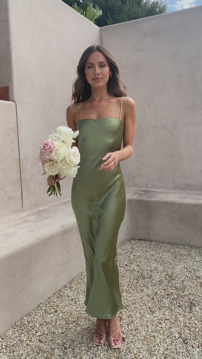 Load and play video in Gallery viewer, Keira Maxi Dress - Olive
